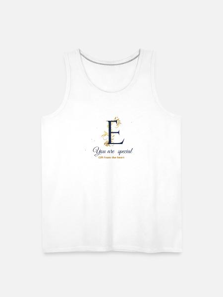 Elegant E with Gold Flourish - Men's Premium Tank - white