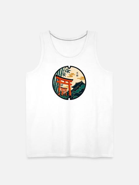 Kyoto Manhole Art - Men's Premium Tank - white