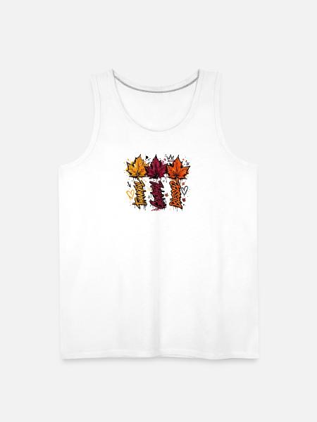 Autumn Graffiti Leaves - Men's Premium Tank - white