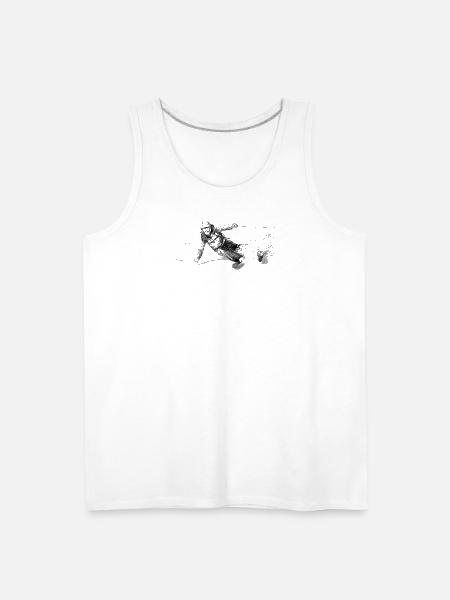 Alpine Skier Sketch Pattern - Men's Premium Tank - white