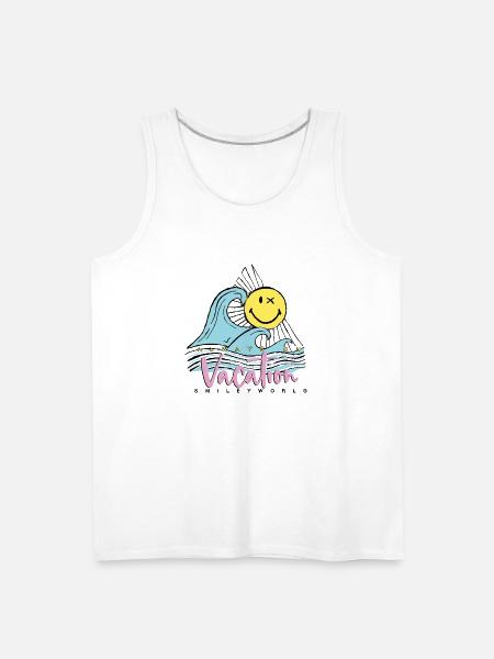 SmileyWorld Always On Vacation - Men's Premium Tank - white