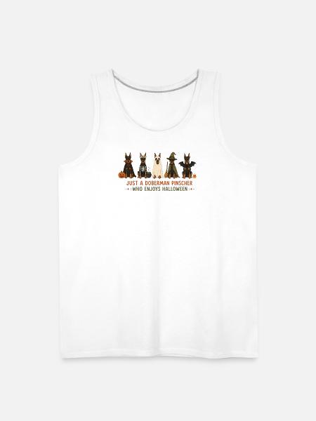 Doberman Halloween Crew - Men's Premium Tank - white