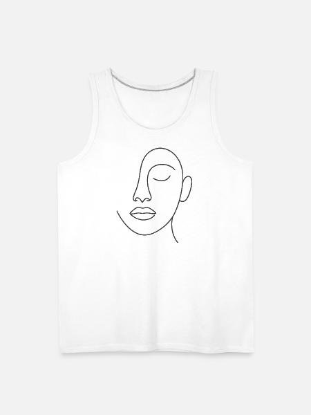 Minimal Line Portrait - Men's Premium Tank - white