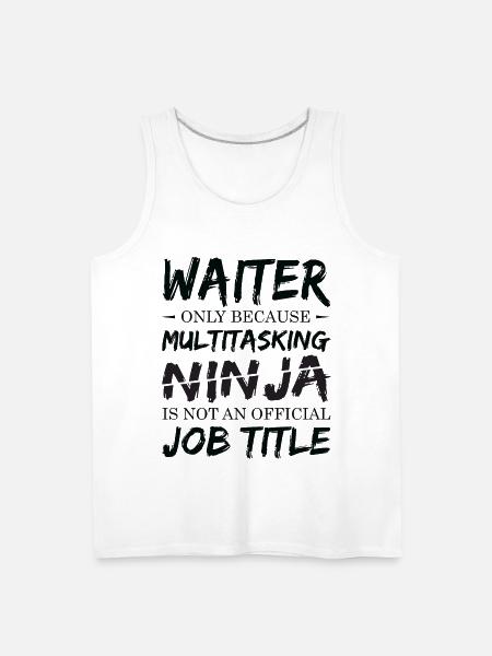 Ninja Waiter - Men's Premium Tank - white