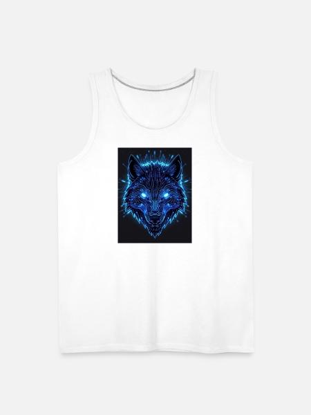 Neon Circuit Wolf - Men's Premium Tank - white