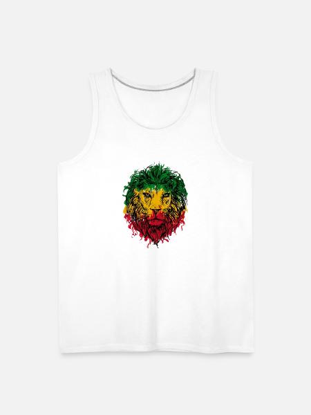 Africa map rasta lion - Men's Premium Tank - white