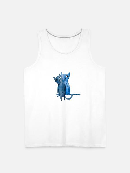 Two blue cats - Men's Premium Tank - white