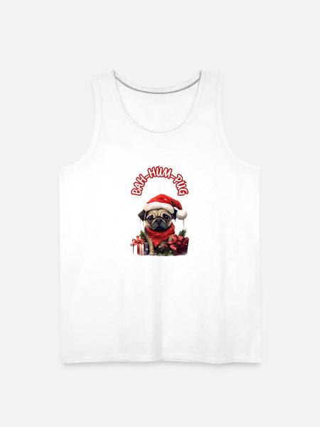 Bah Hum Pug - Men's Premium Tank - white