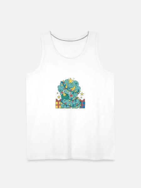 Prehistoric Holiday Cheer - Men's Premium Tank - white