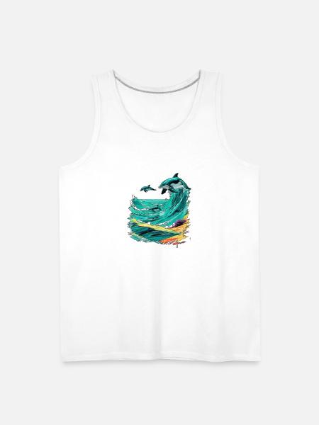 Pixel Beach CRT Dreams - Men's Premium Tank - white