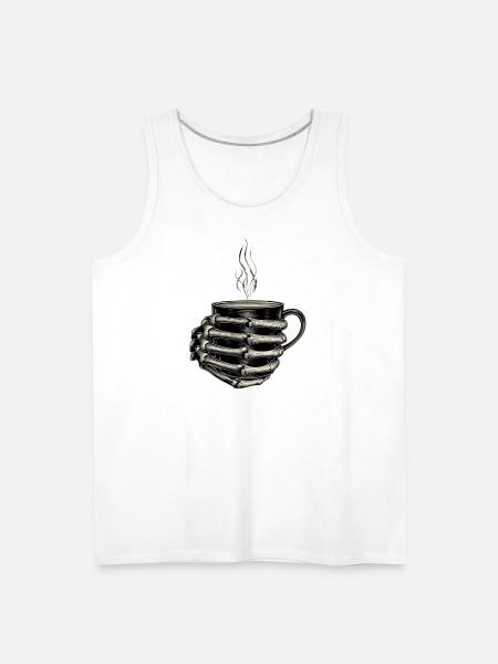 Skeleton Hands Embrace Steam Mug - Men's Premium Tank - white