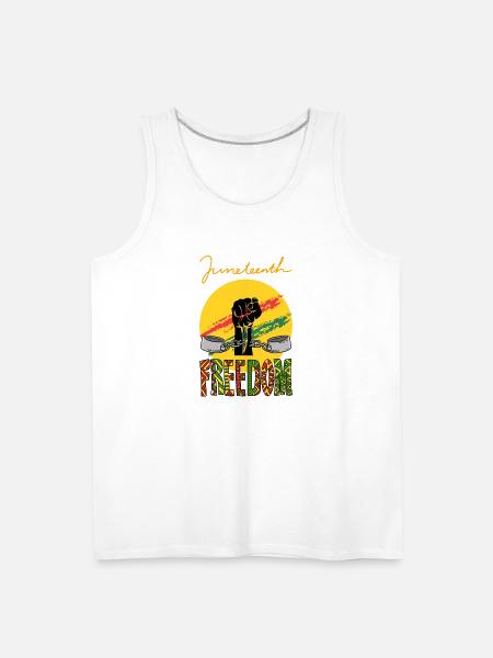 JUNETEENTH FREEDOM APPAREL - Men's Premium Tank - white