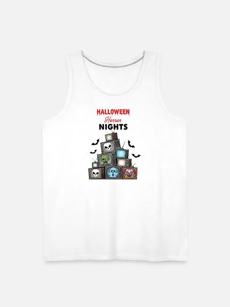 Stacked TV Monsters Halloween - Men's Premium Tank - white