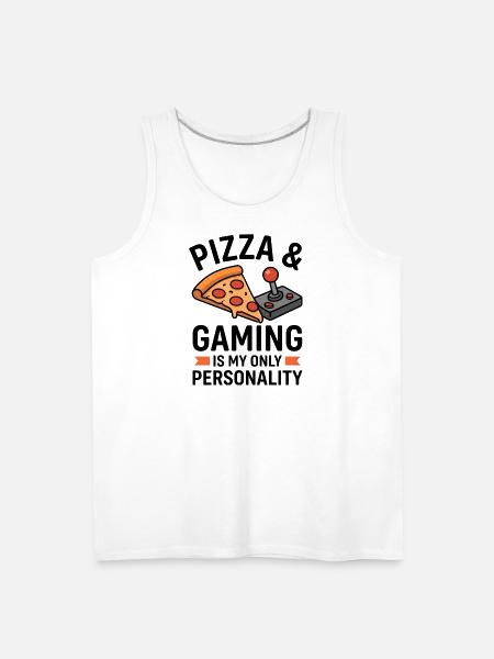 Pizza Arcade Pixel Joy - Men's Premium Tank - white