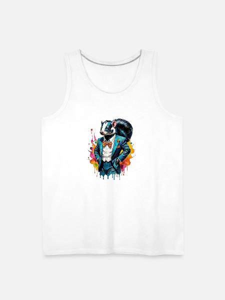 Skunk in suit - Men's Premium Tank - white