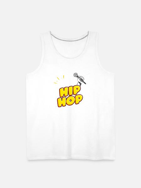 Hand Holding Microphone - Men's Premium Tank - white