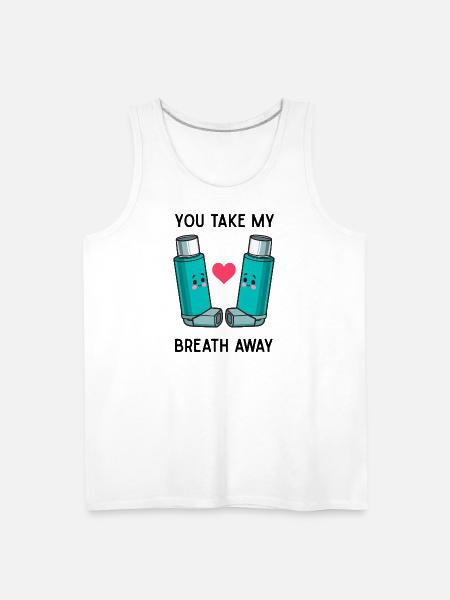 Funny Asthma Inhalers Love T-Shirt - Men's Premium Tank - white