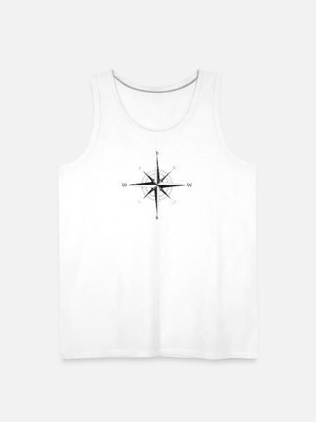 Noir Compass Rose - Men's Premium Tank - white
