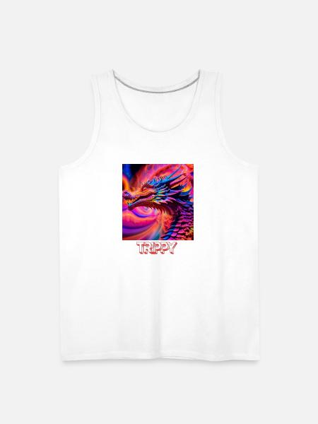 Trippy psychedelic fractal dragon - Men's Premium Tank - white