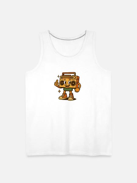 Cheery Boombox Mascot in Sneakers - Men's Premium Tank - white