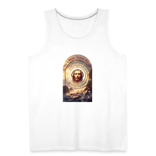 Easter He Is Risen Sacred Face T Shirt, wife Gift - Men's Premium Tank