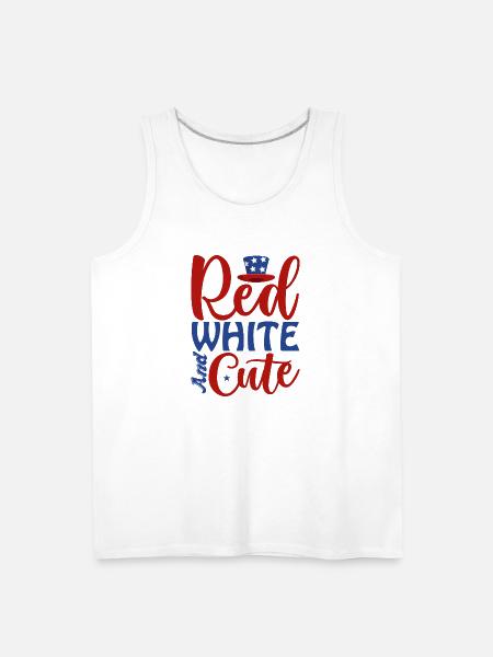 Red White And Cute - Men's Premium Tank - white