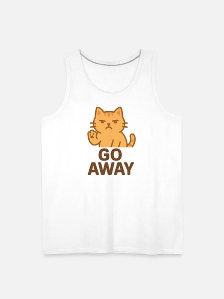 Grumpy Cat Go Away Cartoon - Men's Premium Tank - white