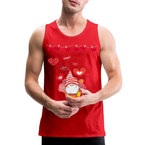 Design wrapped in love hearts, vibrating in love. - Men's Premium Tank