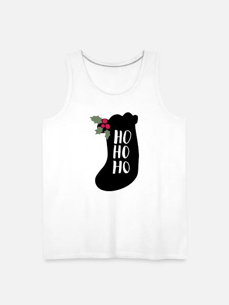 HOHOHO gift sock silhouette christmas - Men's Premium Tank - white