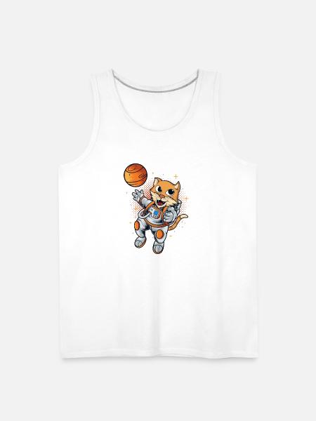 Cat Space Planet - Men's Premium Tank - white