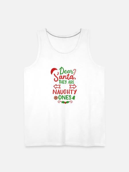 Santa Christmas Naughty Ones - Men's Premium Tank - white