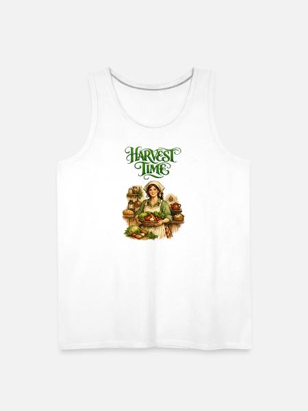 Harvest Time Farmgirl - Men's Premium Tank - white