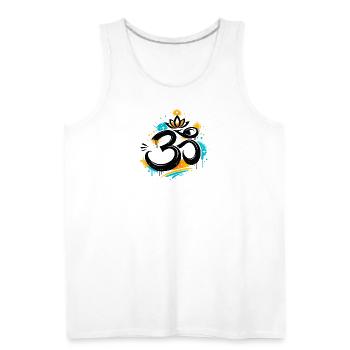 Om Lotus Splash Yoga Tee - Men's Premium Tank - white - Front
