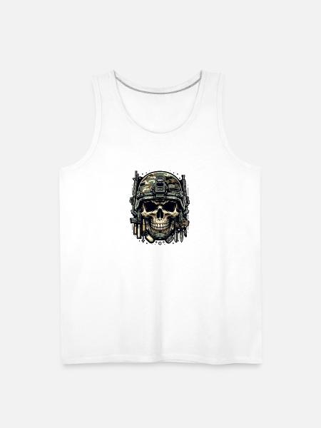 Soldier's Legacy: Camo Skull - Men's Premium Tank - white