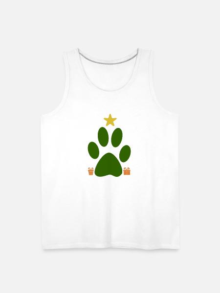 Cat Foot Christmas Tree - Men's Premium Tank - white