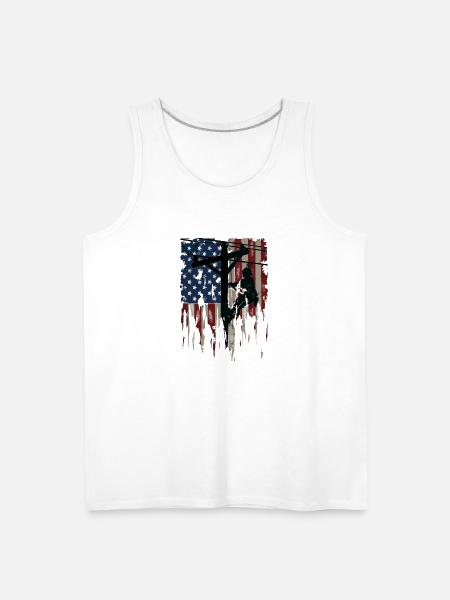 Blue Collar Patriot - Men's Premium Tank - white
