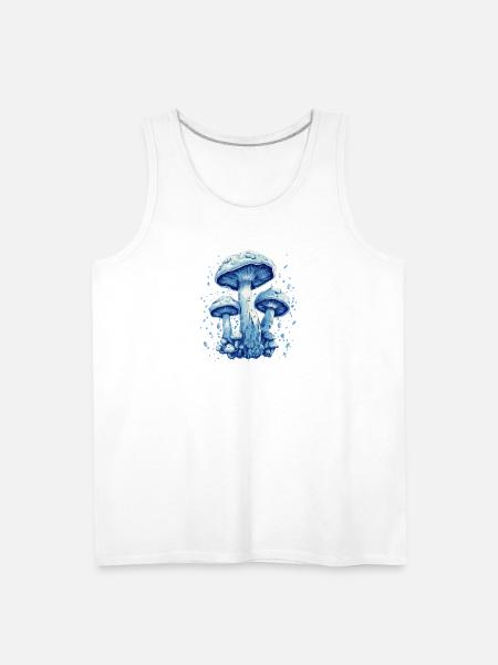 Ethereal Cyan Shrooms - Men's Premium Tank - white