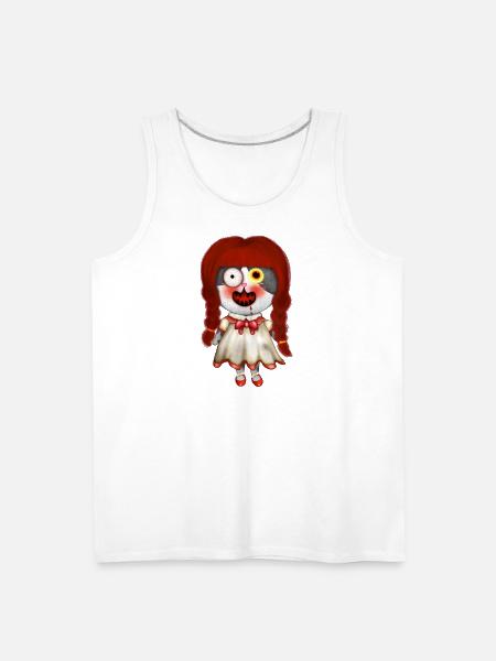 Spooky Retro Doll Design - Men's Premium Tank - white