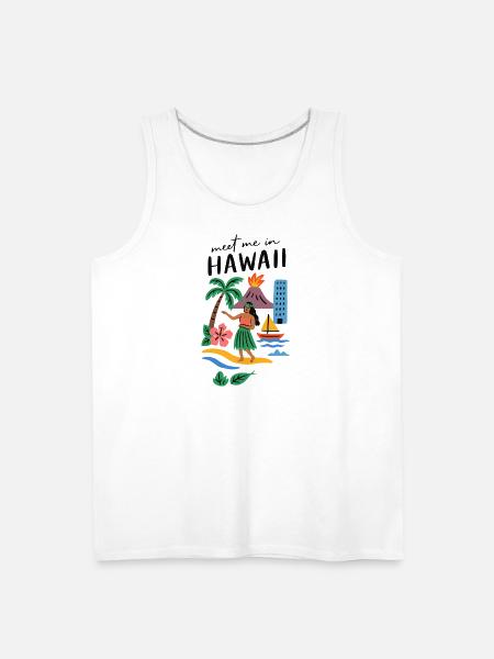 Hawaii Adventure Summer Tee - Men's Premium Tank - white