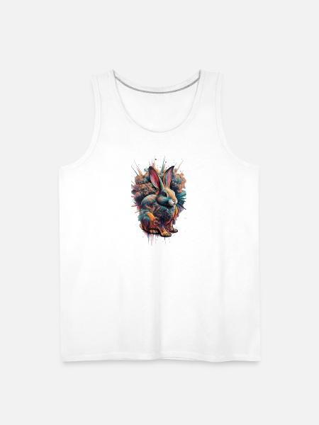 Neon Splash Rabbit - Men's Premium Tank - white
