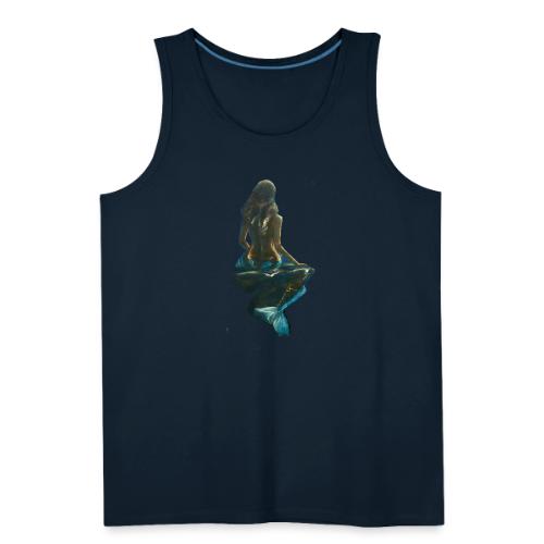 Midnight Mermaid on a rock - Men's Premium Tank
