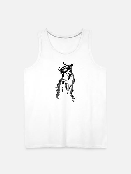 Lone Wolf Moonlit Silhouette - Men's Premium Tank - white