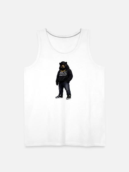 Midnight Bear Hoodie Pun - Men's Premium Tank - white