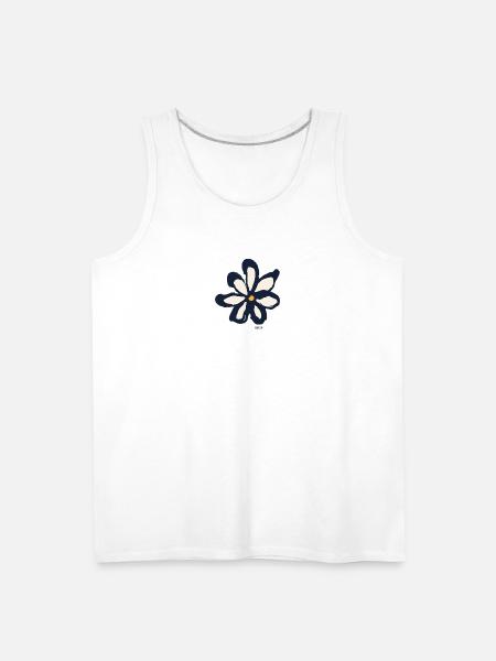 Mono Sketch Flower - Men's Premium Tank - white