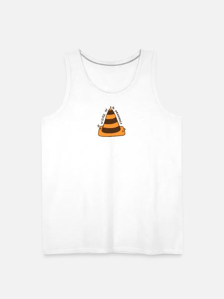 Work In Progress Cone - Men's Premium Tank - white