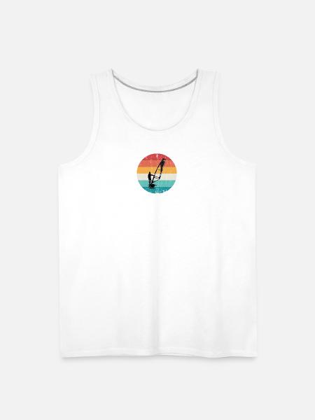 Retro Windsurf Sunset Circle - Men's Premium Tank - white