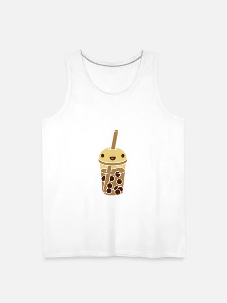anime face bubble tea - Men's Premium Tank - white