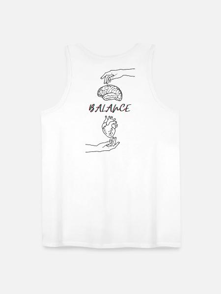 The Balance = Brain & Heart - Men's Premium Tank - white