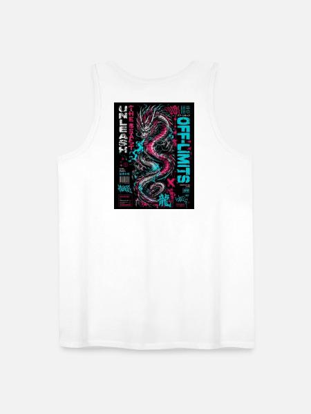 Neon Dragon Chaos Print - Men's Premium Tank - white