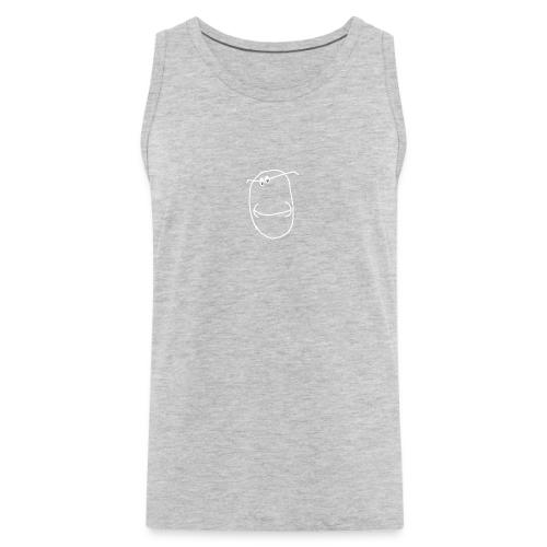 Fat Squirrel, White Outline (tshirts) - Men's Premium Tank